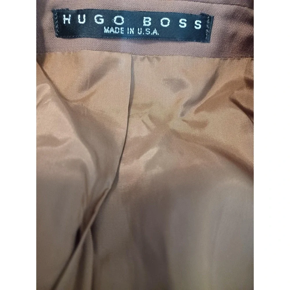 Hugo Boss Suit Mens 42 Brown Wool 2 Piece Single Breasted Dress‎ Business USA